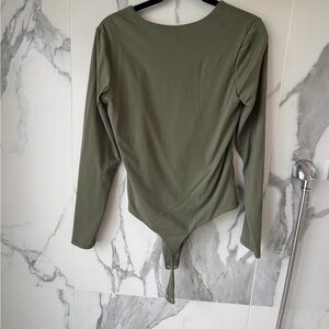 Nuuds Olive Long Sleeve Women's Bodysuit